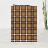 Gold script mustard plaid backer 1 foto Kerstmis Feestdagen Kaart (Achterkant)