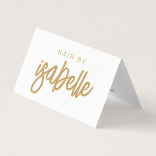 Gold Script Naam Hair Stylist Afspraak Herinnering Visitekaartjes