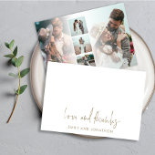 Gold Script Name 5 Photoding Wedding Love Bedankt Notitiekaartje