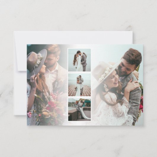 Gold Script Name 5 Photoding Wedding Love Bedankt Notitiekaartje (Achterkant)