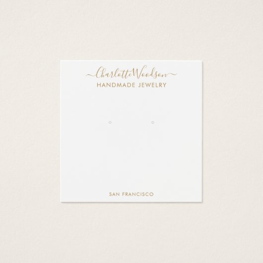 Gold Script Nom Earring Bijoux Carte d'affichage (Devant)