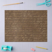 Gold Script op bruine ontkoppeling Tissuepapier (Craft)