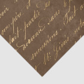 Gold Script op bruine ontkoppeling Tissuepapier (Detail)