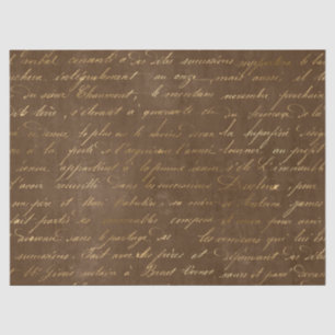 Gold Script op bruine ontkoppeling Tissuepapier