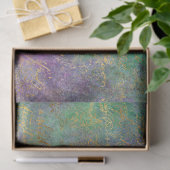 Gold Script op Paarse en groene ontkoppeling Tissuepapier (Geschenk)