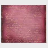Gold Script op vervormd rood Cadeaupapier (Vlak)