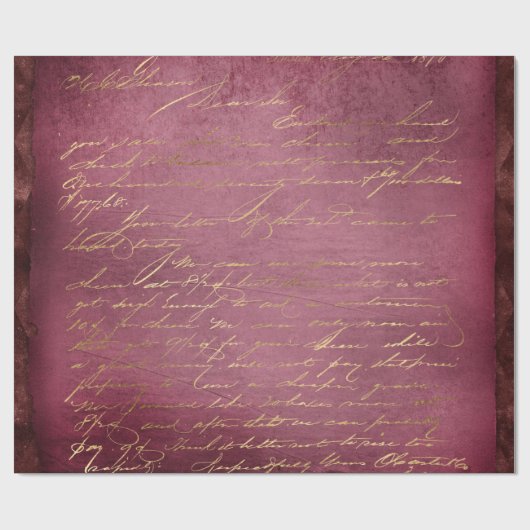 Gold Script op vervormd rood Cadeaupapier (Vlak)