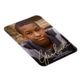 Gold Script Overlay Photo Afstuderen kondiging Magneet (Rechterzijde)