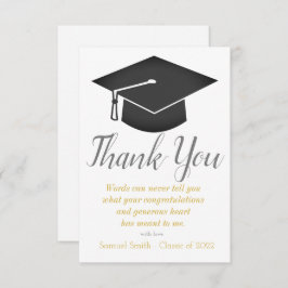 Gold Script-Pet en Tassel-Afstuderen Bedankkaart