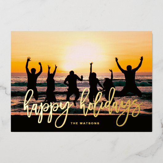 GOLD Script Prettige feestdagen Kerstmis (Voorkant)