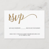 Gold Script QR-code bruiloft website Gereserveerde Informatiekaartje (Voorkant)