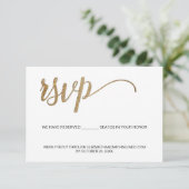 Gold Script QR-code bruiloft website Gereserveerde Informatiekaartje (Staand voorkant)