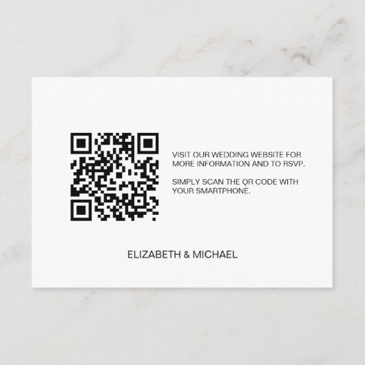Gold Script QR-code bruiloft website Gereserveerde Informatiekaartje (Achterkant)