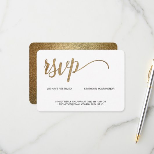 Gold Script RSVP sans envoi Siège réservé (Devant/Arrière en situation)