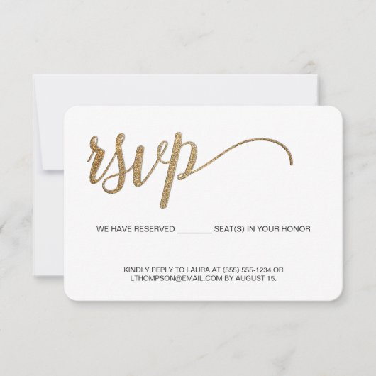 Gold Script RSVP sans envoi Siège réservé (Devant)