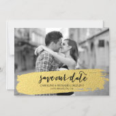 Gold Script Save the Date Magneet Uitnodigingen (Voorkant)