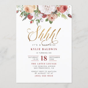 Gold Script Shhh! Het is een verrassende feestdag Kaart