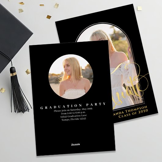 Gold Script Two Photo Afstuderen Sjabloon