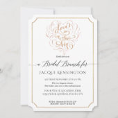 Gold Script Typografie Liefde in Air Bridal Brunch Kaart (Voorkant)