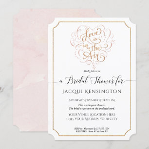 Gold Script Typography Love in Air Vrijgezellenfee Kaart