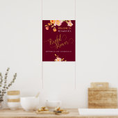 Gold script vrijgezellenfeest herfst floral welkom poster (Keuken)