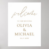 Gold Script Weddenschap Welkom Elegant Modern Foam Poster (Voorkant)