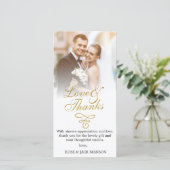 Gold Script Wedding Bedankt (Staand voorkant)