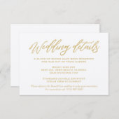 Gold Script Wedding Details Hotel Accommodations Informatiekaartje (Voorkant / Achterkant)