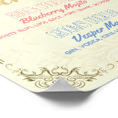 Gold Script Wedding Signature Cocktail Drink Menu Poster (Hoek)