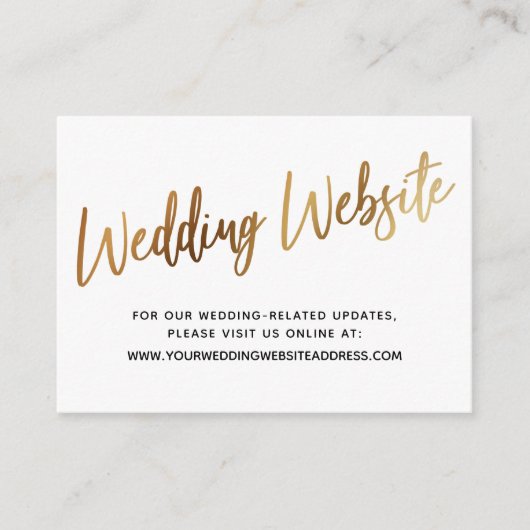 Gold Script Wedding-website, sla de datumkaart op Informatiekaartje (Voorkant)