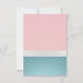 Gold Script White Ribbon Blue Roze Baby shower Kaart (Achterkant)