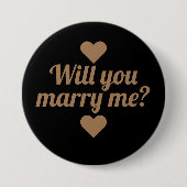 Gold Script Wil je met me trouwen Button (Voorkant)