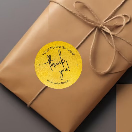 Gold Scripted Business Bedankt Ronde Sticker