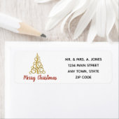 Gold Scroll kerstboom Etiket (Insitu)