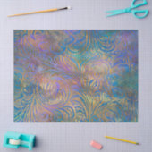 Gold Scroll-werk op Paarse, roze, blauwe ontkoppel Tissuepapier (Craft)