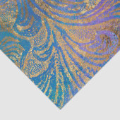 Gold Scroll-werk op Paarse, roze, blauwe ontkoppel Tissuepapier (Detail)