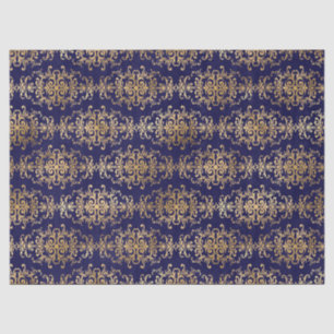 Gold Scroll Werken op Paars Tissuepapier