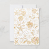 Gold Sea Shell mariage rsvp pour buffet (Dos)