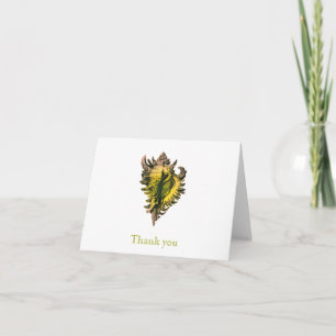 Gold Sea Shell Merci Cartes de notes