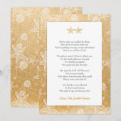 Gold Sea Shells Zeesterren neutrale Tweeling bedan Kaart (Voorkant / Achterkant)