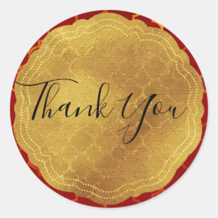 Gold Seal Folie Fiery Red Indian Moroccan Wedding Ronde Sticker