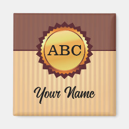 Gold Seal met Initialen en naam Gepersonaliseerd Magneet