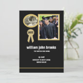 Gold Seal Photo Afstuderen Aankondiging/Uitnodigin Kaart (Staand voorkant)