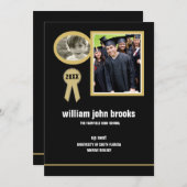 Gold Seal Photo Afstuderen Aankondiging/Uitnodigin Kaart (Voorkant / Achterkant)