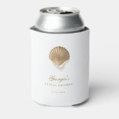 Gold Seashell Custom Coastal Bridal Shower Favor Blikjeskoeler (Blikje Achterkant)