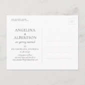 Gold Seashell Eenvoudig Modern Beach Bruiloft Aankondigingskaart (Achterkant)