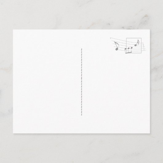 Gold Semiquaver Music Note op wit Briefkaart (Achterkant)