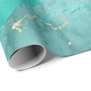 Gold Sepia Aqua Marble Sone Metallic Strokes Cadeaupapier
