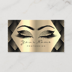 Gold Sepia Glitter Makeup Artist Lashes Black Blog Visitekaartje