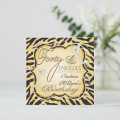 Gold Sequin 40th Birthday Party Invitations (Debout devant)